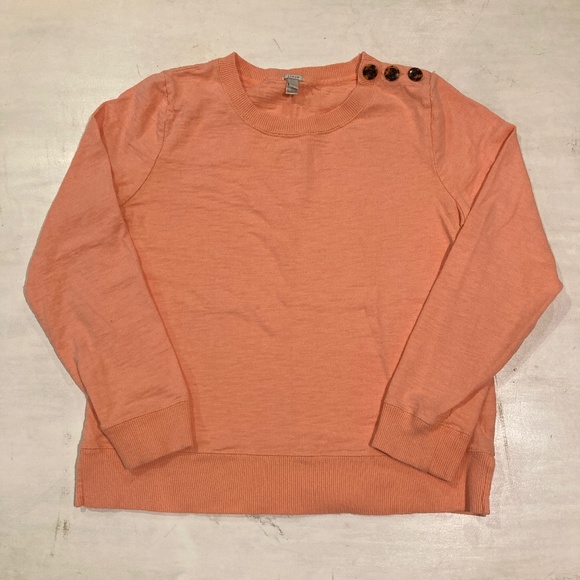 J. Crew Sweaters - ABOUT TO DONATE - Peach J. Crew Long Sleeve Sweater With Buttons
